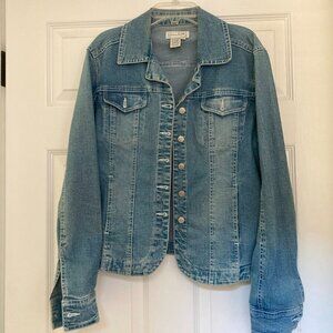 Live A Little Distressed Deni Jacket Size Medium